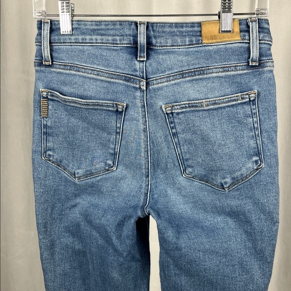 Paige Cindy Straight Jeans in Mel Destroyed Hem Denim. - Picture 6 of 12